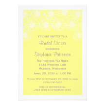 Yellow Whimsical Daisies Bridal Shower Invite