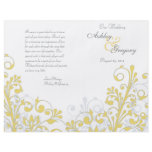 Yellow & White Abstract Floral Wedding Program flyers