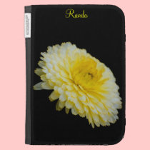Yellow, White, and Black Floral Kindle Case caseable cases