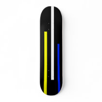 Yellow White & Blue skateboards