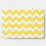 Yellow White Chevron Wedding Envelope