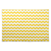 yellow  white chevrons placemat