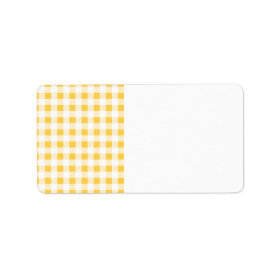 Yellow White Gingham Pattern Labels