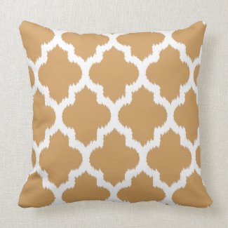Yellow & White Quatrefoil Pattern Reversible Throw Pillows