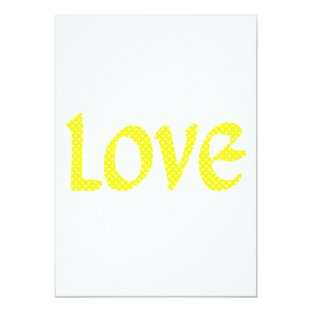 Yellow & White Star Love 5x7 Paper Invitation Card