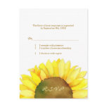 Yellow & White Sunflower Wedding RSVP (4.25x5.6) Postcard