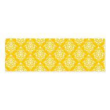 YELLOW WHITE VINTAGE DAMASK PATTERN 1 BUSINESS CARD TEMPLATE