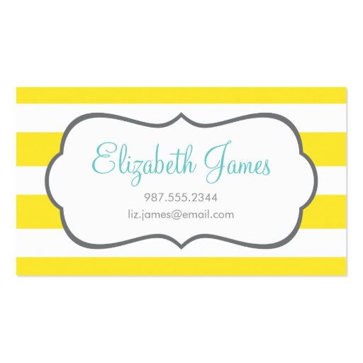 Yellow Wide Stripe Business Card (front side)