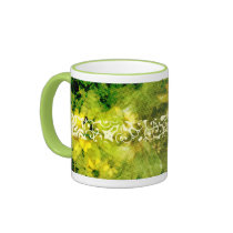 Yellow Wild Flower (Halftone Dot Pattern) Style 2 Coffee Mugs