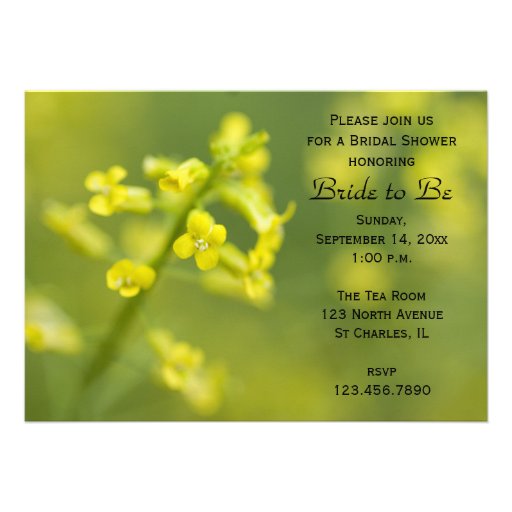 Yellow Wildflowers Bridal Shower Invitation
