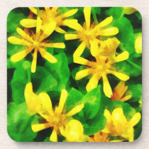 Yellow Wildflowers cork coasters