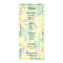 Yellow Wildflowers Wedding Menu rack cards