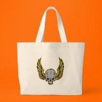 yellow winged skull bags
