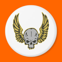 yellow winged skull magnets