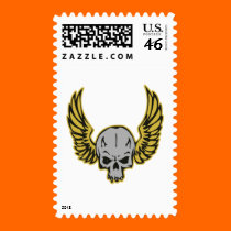 yellow winged skull stamps