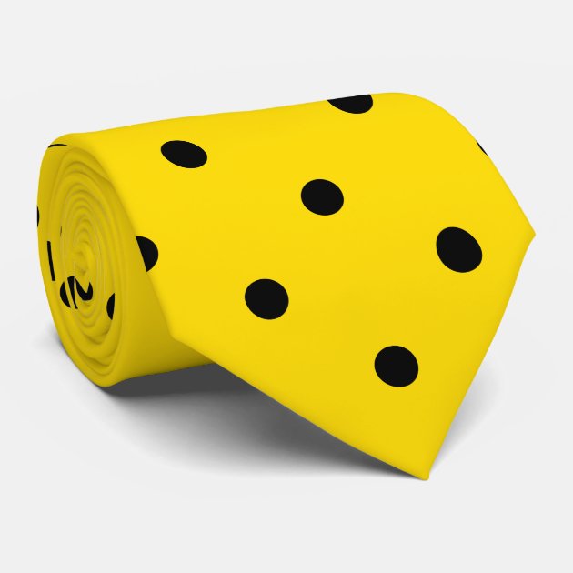 Yellow with Black Polka Dots Tie