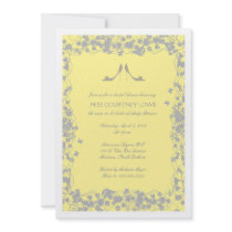 Yellow with Gray Heels Bridal Shower Invitation