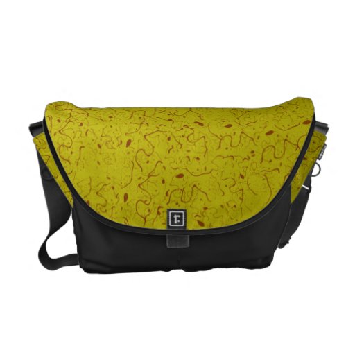 YELLOW WITH RUST SWIRLS Messenger Bag