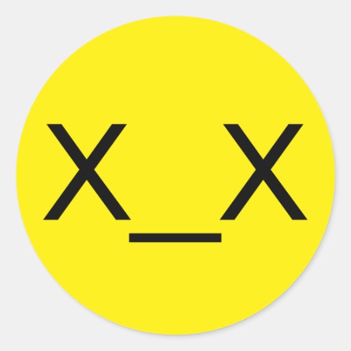 Yellow x_x Dead Emoticon Stickers Zazzle
