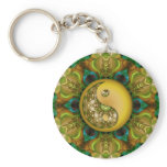 Yellow YinYang Mandala Keychain
