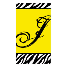 Yellow Zebra Print Pattern Business Card