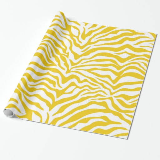 Yellow Zebra Stripe Wrapping Paper Zazzle