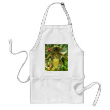 Yellow Zebra Stripes Orchid Apron