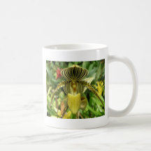 Yellow Zebra Stripes Orchid Coffee Mug