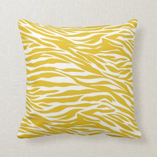 Yellow Zebra Stripes throw Pillow Zazzle