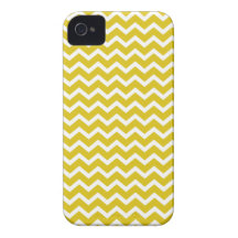 Yellow Zig Zag Chevrons Pattern iPhone 4 Case-Mate Cases