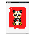 Yellow Zombie Sugar Panda on Red iPad 3 Decals