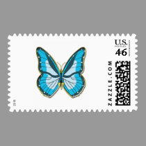 YellowButterfly Blue postage