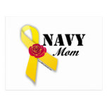 YellowRibbonRose_Navy_Mom Post Card