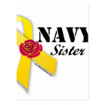 YellowRibbonRose_Navy_Sister Post Card