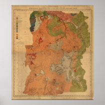 Yellowstone National Park 1878 Geologic Survey Map posters