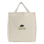 Yellowstone National Park Bear Embroidered Tote Bag