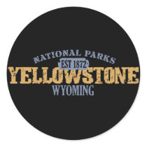 Yellowstone National Park in National Park Round Sticker
