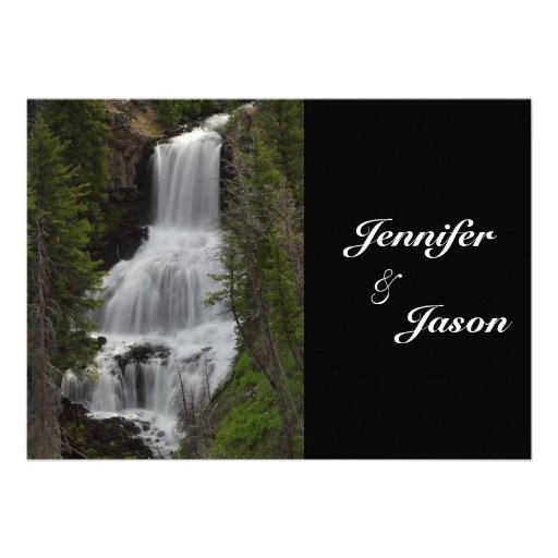 Yellowstone National Park Waterfall Wedding Invite