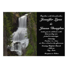 Yellowstone National Park Waterfall Wedding Invite