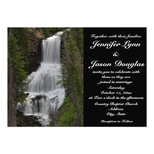 Yellowstone National Park Waterfall Wedding Invite