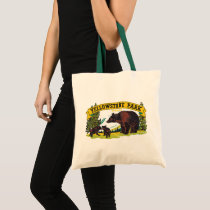 Yellowstone National Park with Brown Bears Tote Bag
