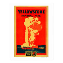 Yellowstone, Old Faithful Advertising Poster Postcard