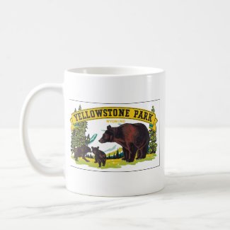 Yellowstone Park with Bear Advertisement mug