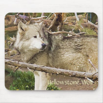 Yellowstone Wolf mousepads by mrsmas Yellowstone Wolf mousepads
