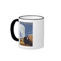 YellowstoneBison with Old Faithful Mug