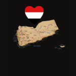 Yemen Flag Heart Map Fitted AA T-Shirt