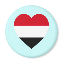Yemen Flag Heart magnets by Vexillophile Yemen Flag Heart magnets