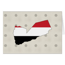Yemen Flag Map full size Cards