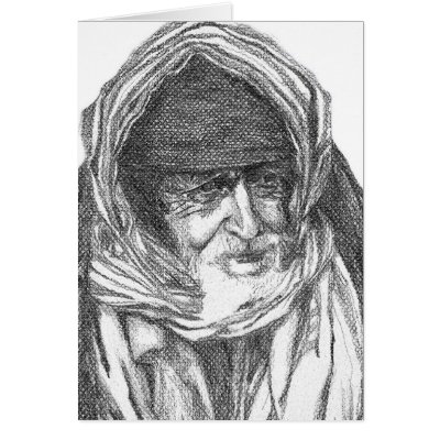 YEMENI OLD MAN GREETING CARDS by nefera