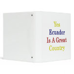 Yes Ecuador Is A Great Country Binder